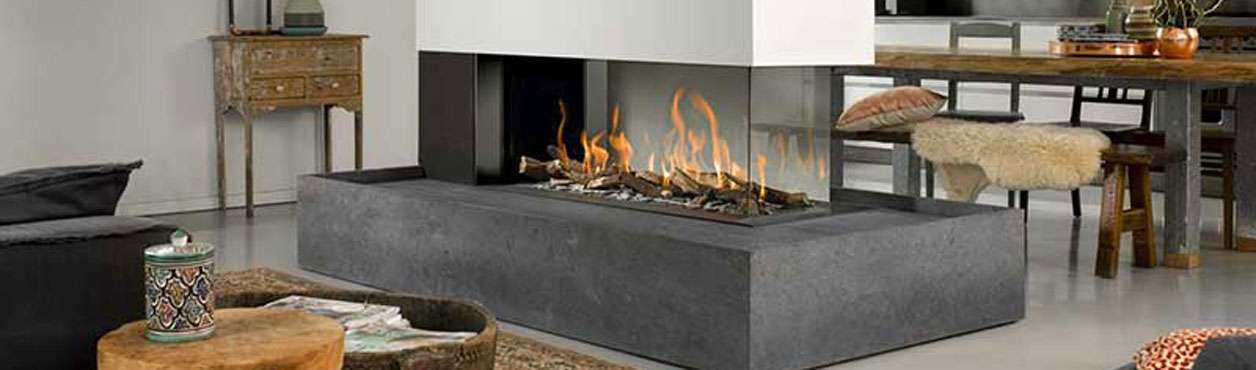 Gaskamin mit Holz in Berlin