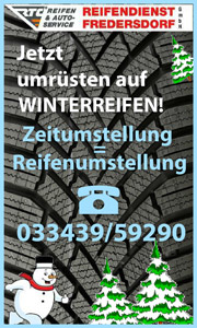 Reifendienst Fredersdorf Reifen und Autoservice kjetzt umrüsten auf Winterreifen! Zeitumstellung = Reifenumstellung